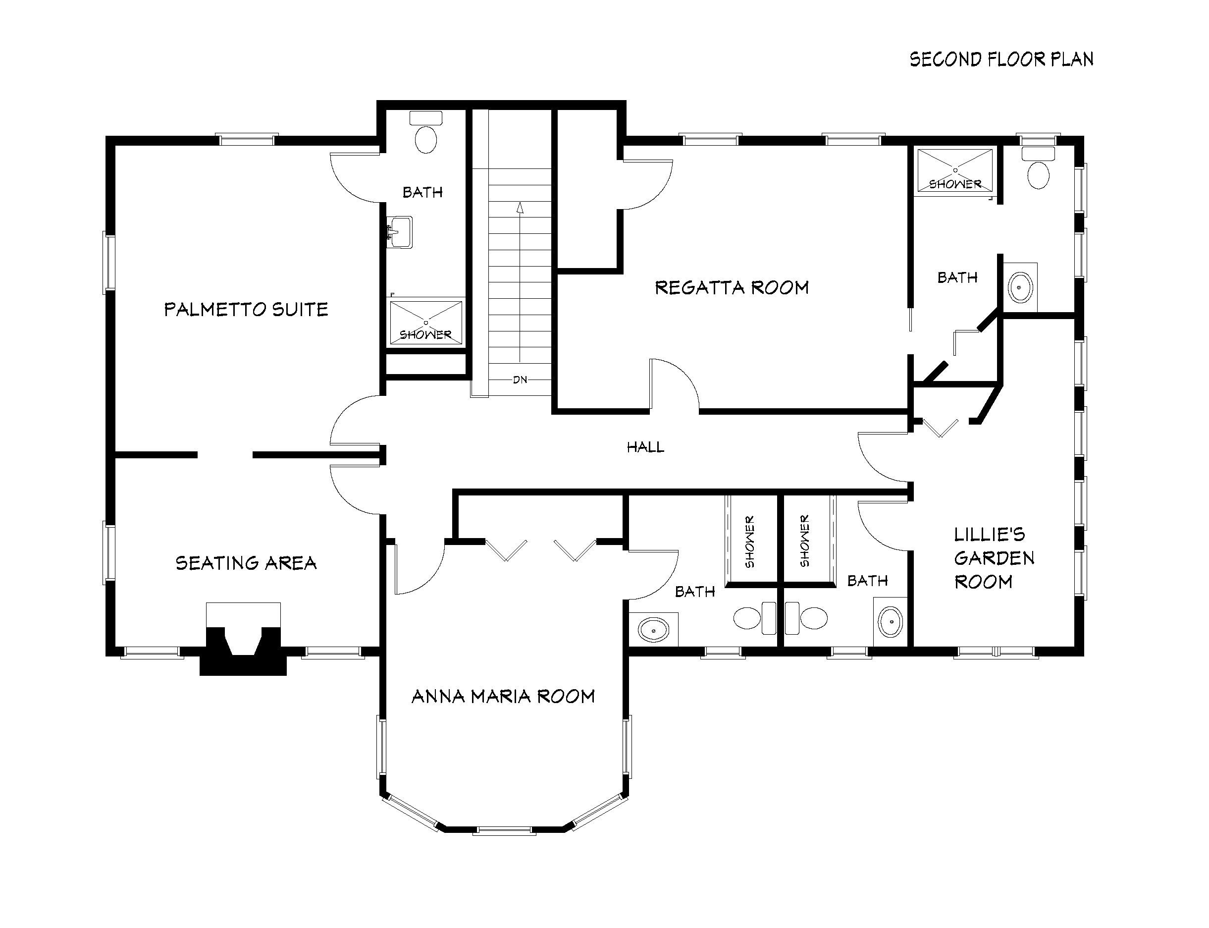 Palmetto Riverside Floorplan - Second Floor